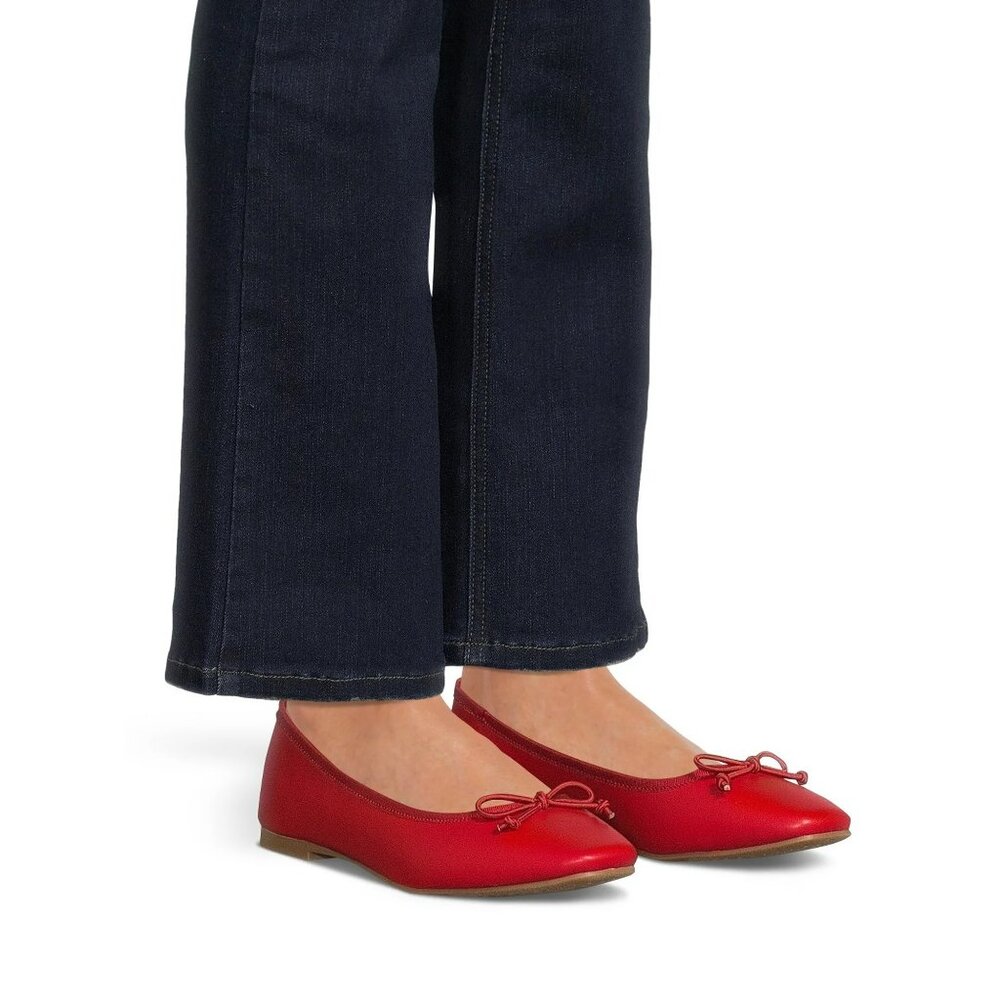 NWOT Time and Tru Classic Red Ballet Flats Bow Detail Women's Size 6 - Picture 5 of 5